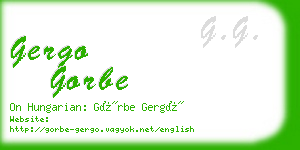 gergo gorbe business card